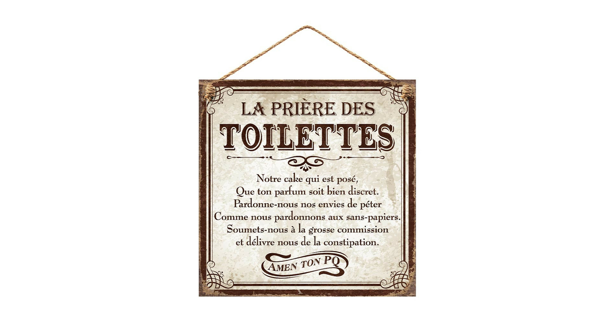 Plaque Métal La Prière Des Toilettes Plaques Metalbar And Humour Inexmob 